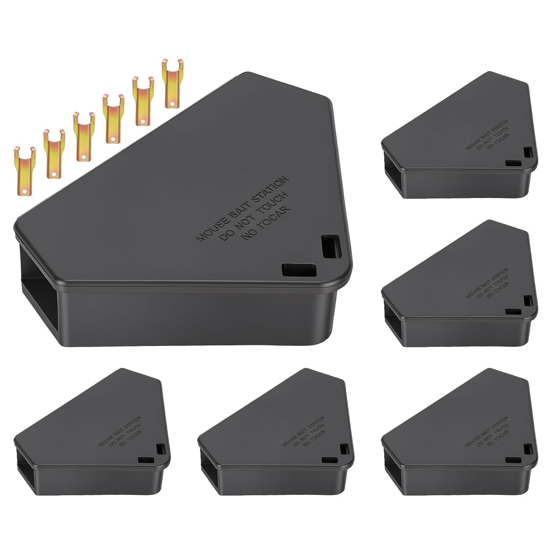 Mouse Bait Station 6-Pack with Keys - Tamper Resistant