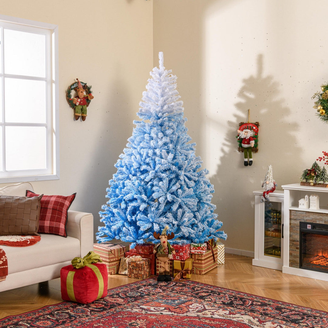 2025 New Artificial Christmas Tree with 456 Branch Tips and Folding Metal Stand