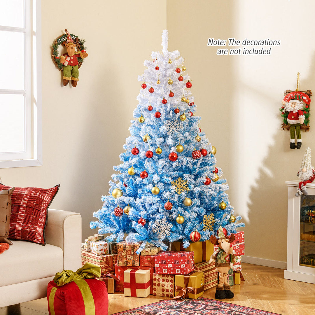 2025 New Artificial Christmas Tree with 456 Branch Tips and Folding Metal Stand