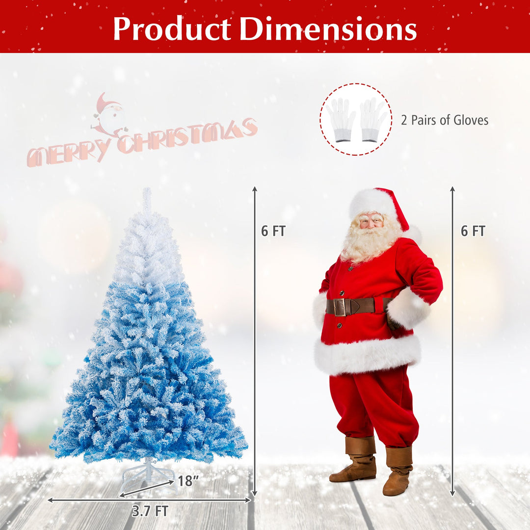2025 New Artificial Christmas Tree with 456 Branch Tips and Folding Metal Stand