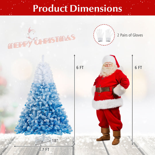 2025 New Artificial Christmas Tree with 456 Branch Tips and Folding Metal Stand