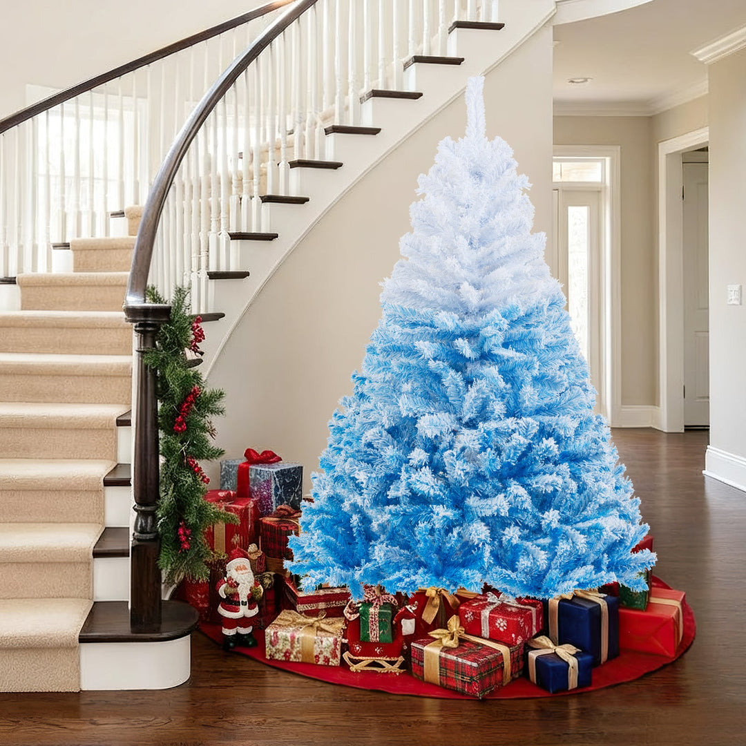 2025 New Artificial Christmas Tree with 456 Branch Tips and Folding Metal Stand