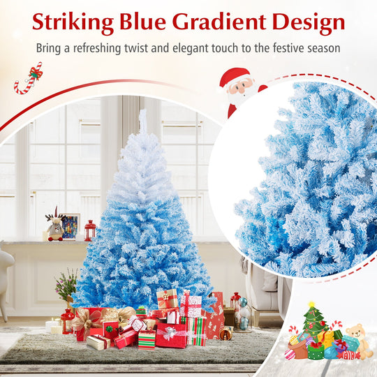 2025 New Artificial Christmas Tree with 456 Branch Tips and Folding Metal Stand