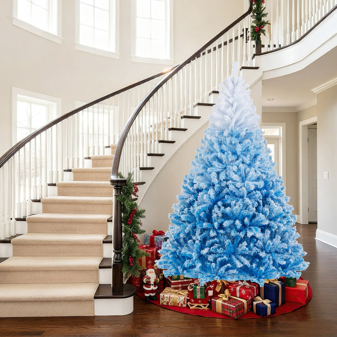 2025 New Artificial Christmas Tree with 456 Branch Tips and Folding Metal Stand