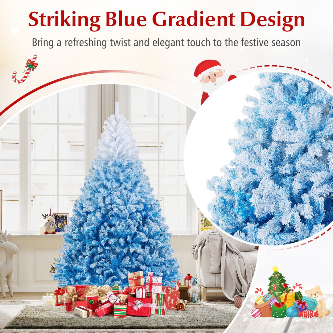 2025 New Artificial Christmas Tree with 456 Branch Tips and Folding Metal Stand