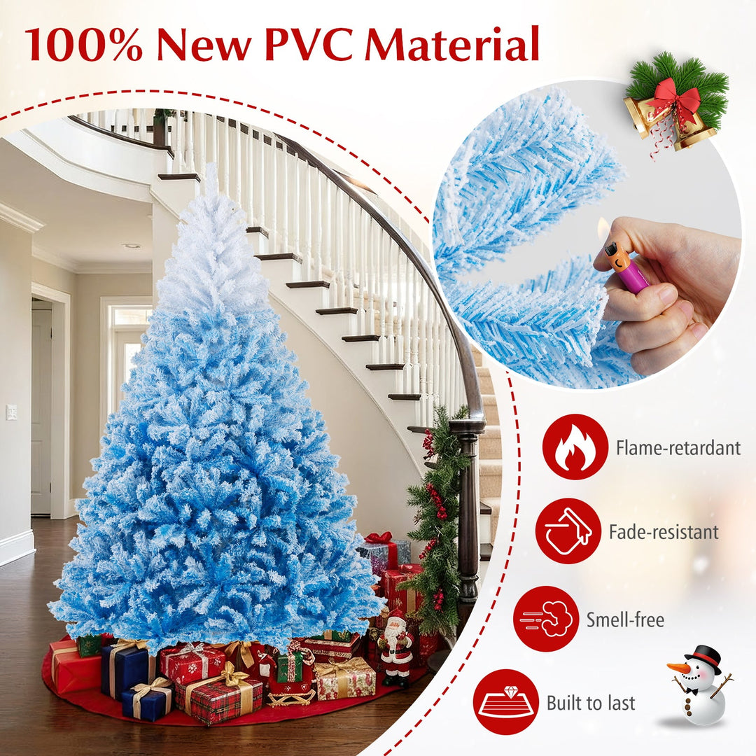 2025 New Artificial Christmas Tree with 456 Branch Tips and Folding Metal Stand