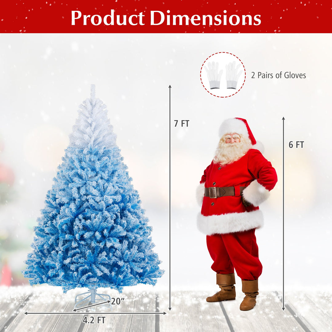 2025 New Artificial Christmas Tree with 456 Branch Tips and Folding Metal Stand