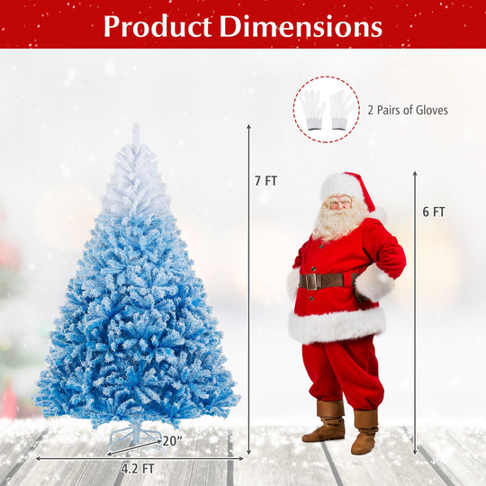 2025 New Artificial Christmas Tree with 456 Branch Tips and Folding Metal Stand