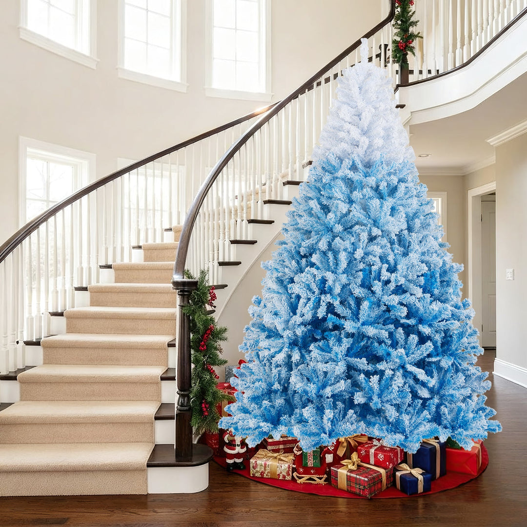2025 New Artificial Christmas Tree with 456 Branch Tips and Folding Metal Stand