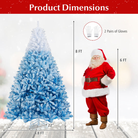 2025 New Artificial Christmas Tree with 456 Branch Tips and Folding Metal Stand