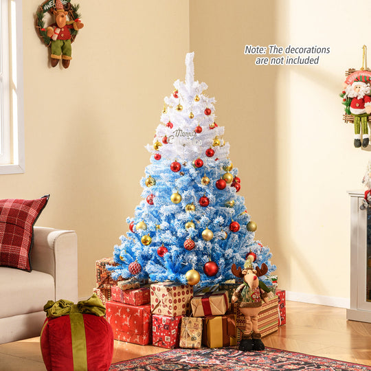 2025 New Artificial Christmas Tree with 456 Branch Tips and Folding Metal Stand