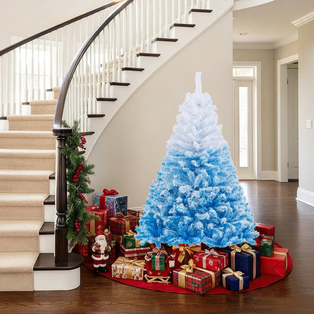 2025 New Artificial Christmas Tree with 456 Branch Tips and Folding Metal Stand