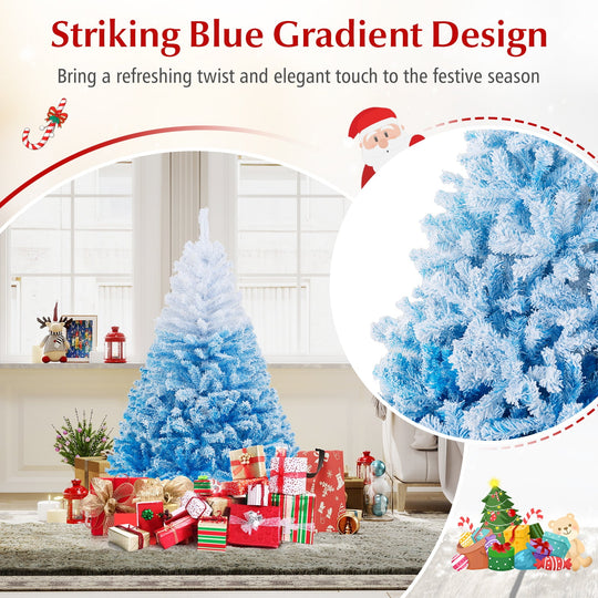 2025 New Artificial Christmas Tree with 456 Branch Tips and Folding Metal Stand