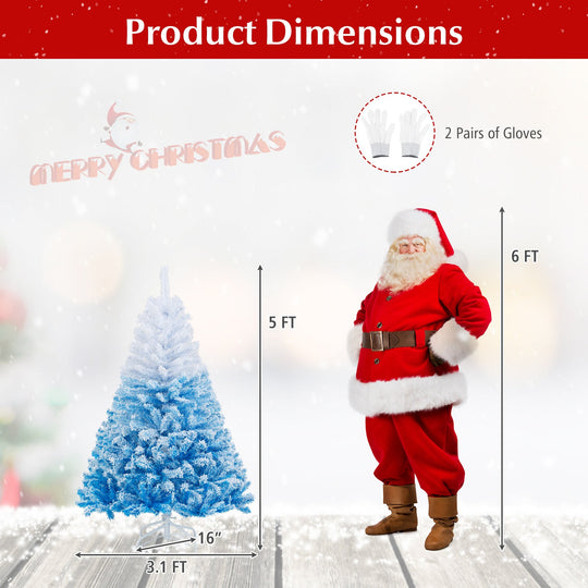 2025 New Artificial Christmas Tree with 456 Branch Tips and Folding Metal Stand