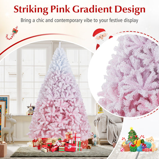 2025 New Artificial Christmas Tree with Folding Metal Stand and 456 Branch Tips