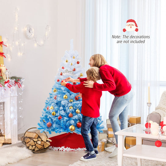 2025 New Artificial Christmas Tree with 456 Branch Tips and Folding Metal Stand