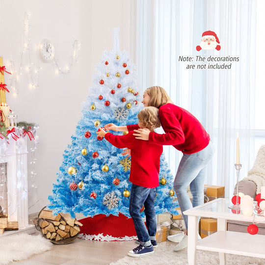 2025 New Artificial Christmas Tree with 456 Branch Tips and Folding Metal Stand