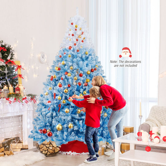 2025 New Artificial Christmas Tree with 456 Branch Tips and Folding Metal Stand