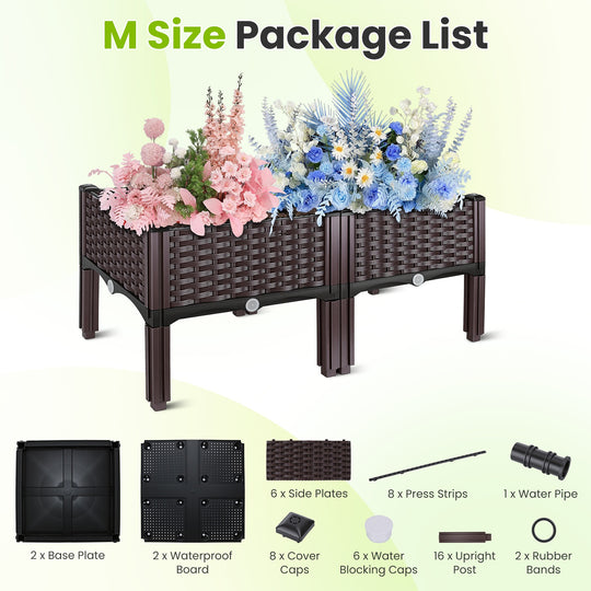 Elevated Raised Garden Bed with Self-Watering System
