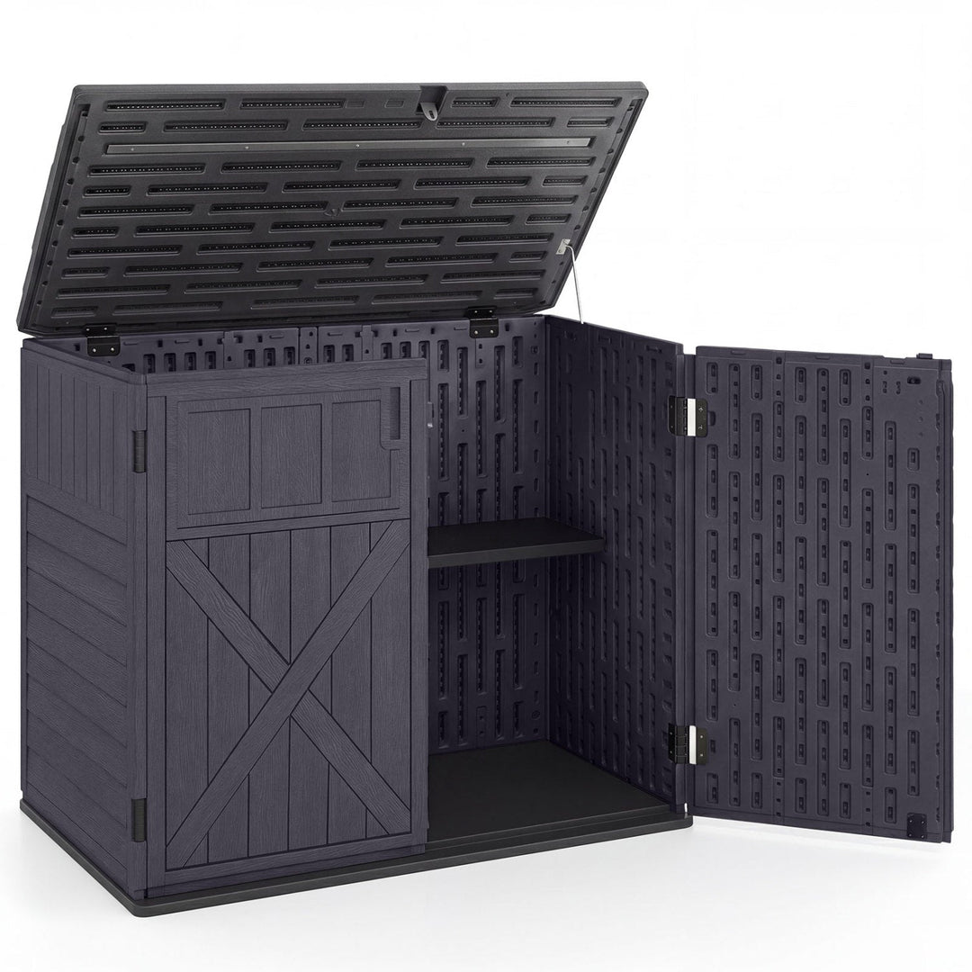 20 Cu.Ft Horizontal Resin Storage Shed with Adjustable Shelf