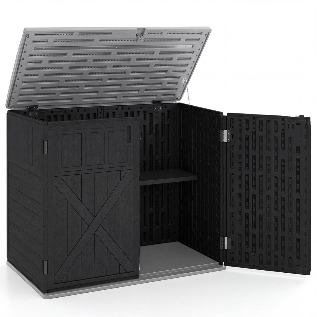 20 Cu.Ft Horizontal Resin Storage Shed with Adjustable Shelf