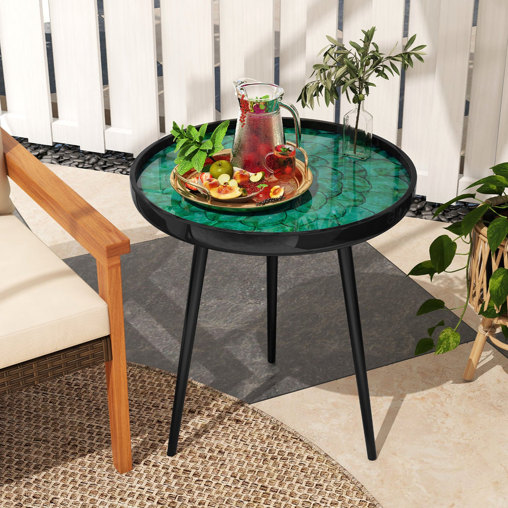 Sea Shell End Table with Tray Top - Mid-Century Modern