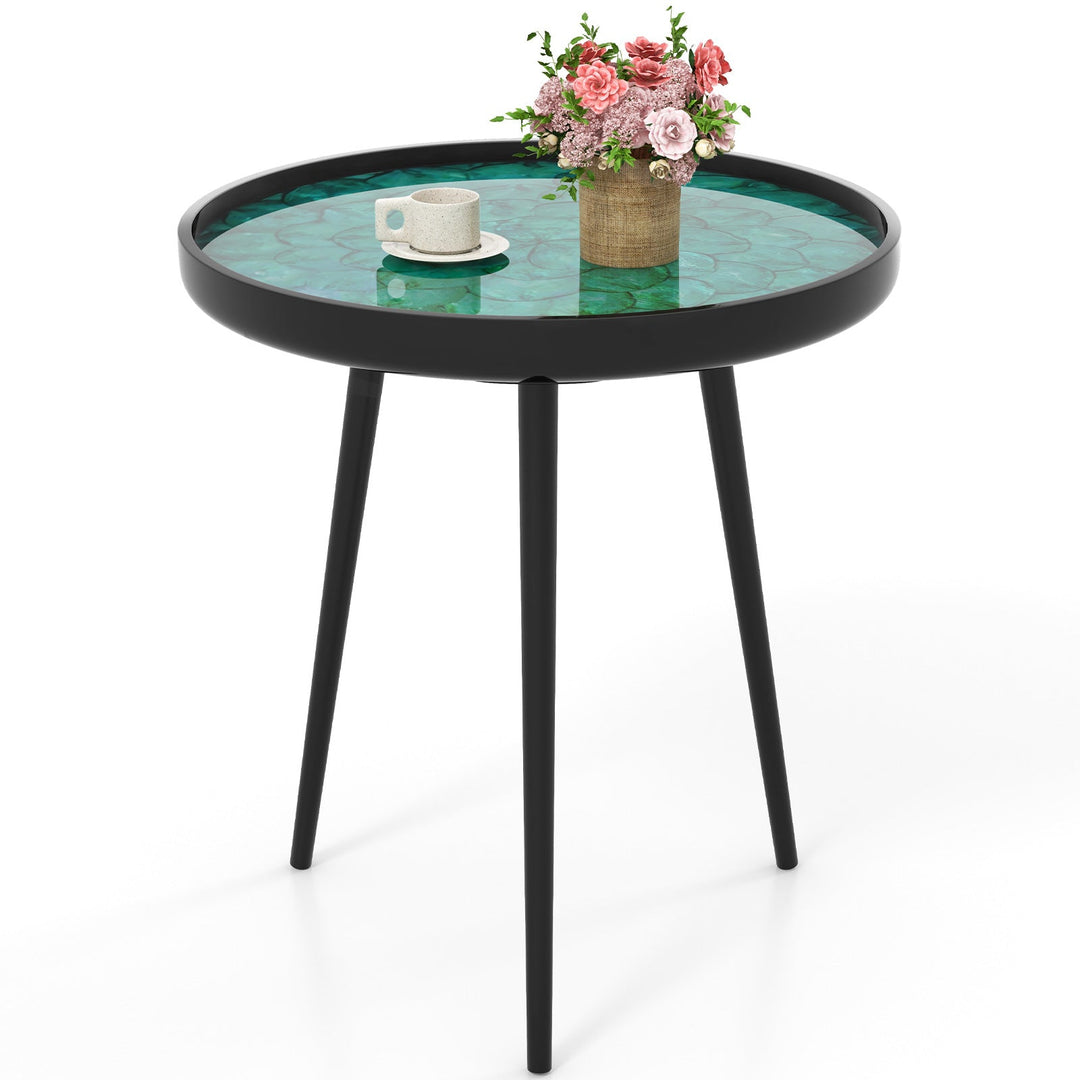 Sea Shell End Table with Tray Top - Mid-Century Modern