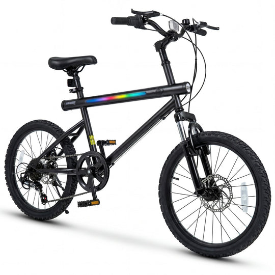 20 Inch Commuter Bicycle LED-lit with 6-Speed Shimano Twist Shifting and Stereo Speakers
