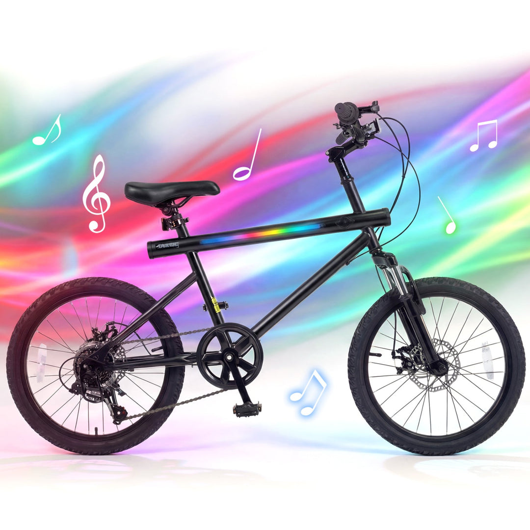 20 Inch Commuter Bicycle LED-lit with 6-Speed Shimano Twist Shifting and Stereo Speakers