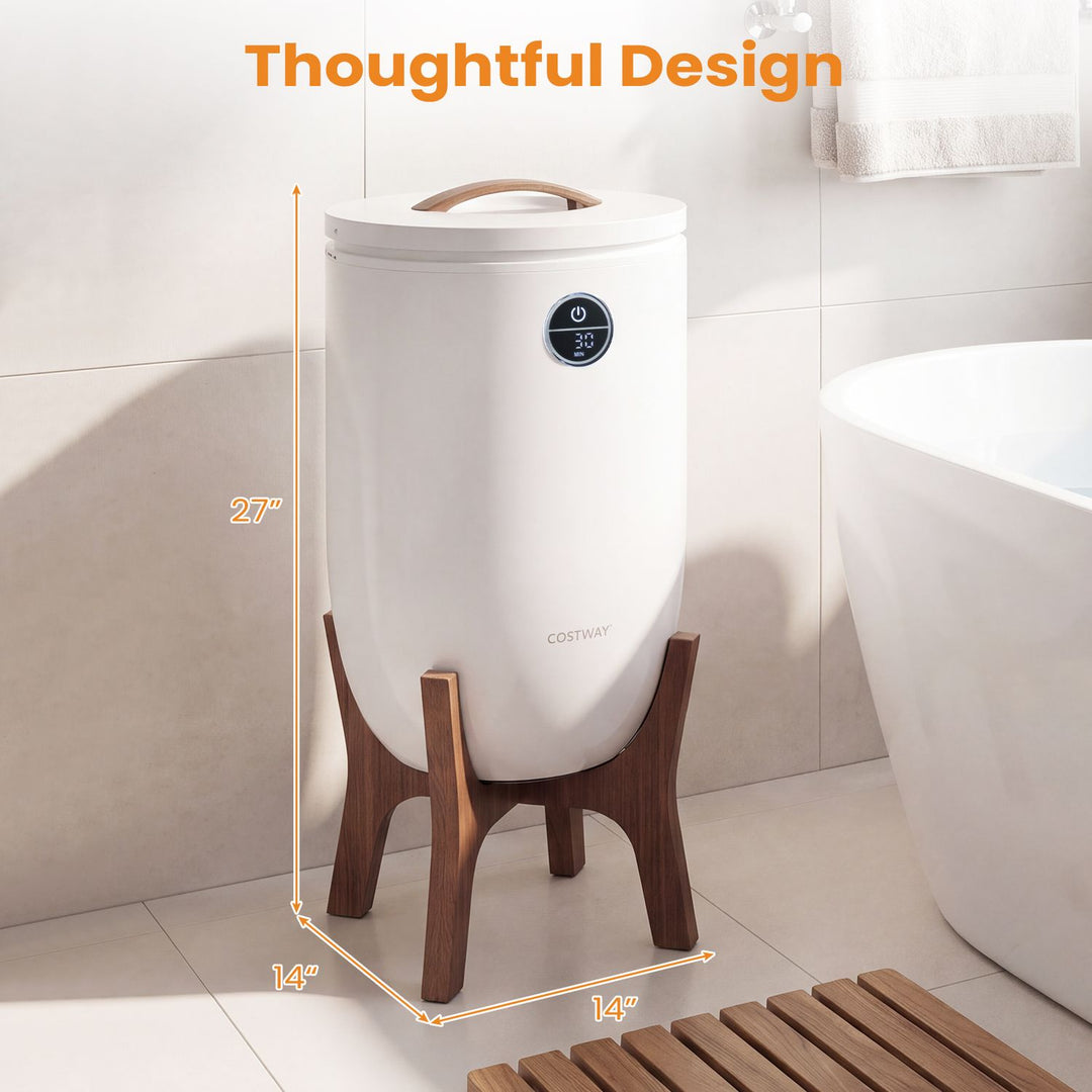 20 L Towel Warmer Bucket with Stand for Bathroom and Spa and Home Use-White