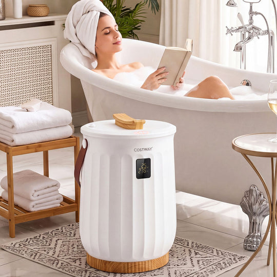 20 L Towel Warmer for Bathroom with LED Display and Timer & Child Safety Lock-White