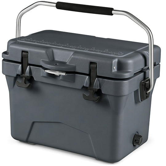 20 Quart Portable Hard Cooler with Built-in Ruler and Bottle