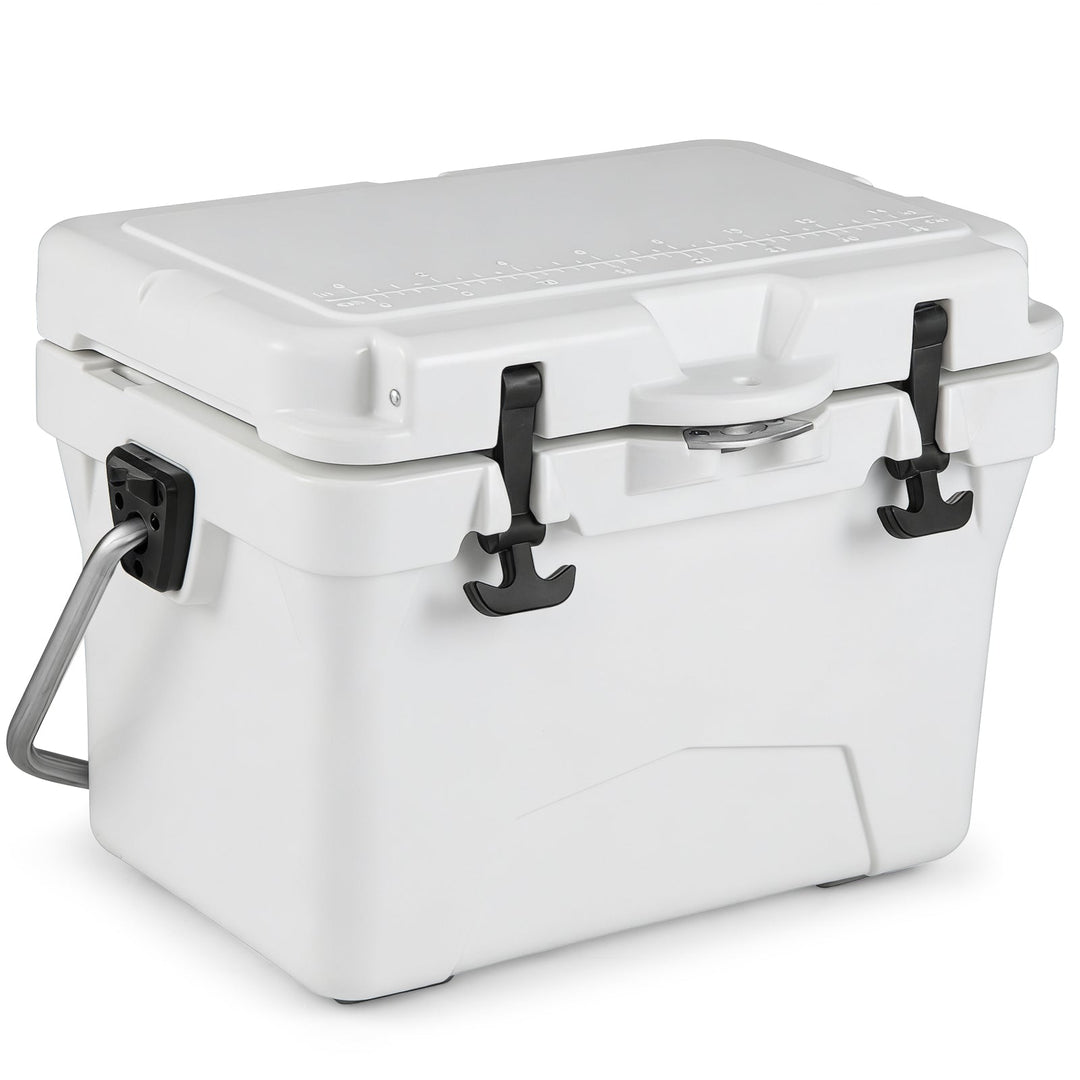 20 Quart Portable Hard Cooler with Built-in Ruler and Bottle