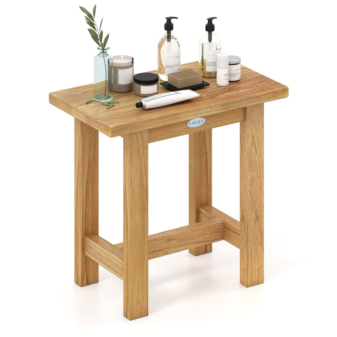 20 inch Teak Shower Bench Waterproof Shower Stool for Shaving Legs