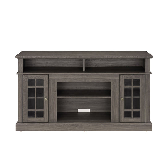 58" TV Stand with Glass Door Cabinets for TVs up to 65"