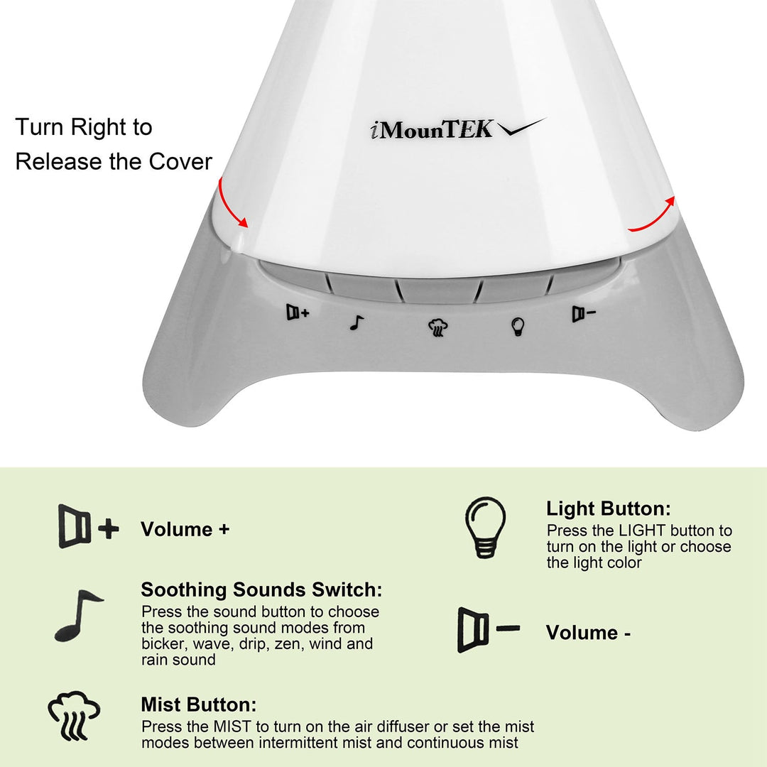 120ml Cool Mist Humidifier Ultrasonic Aroma Essential Oil Diffuser w/Soothing Sounds 7 Color Night Lights Waterless Auto Off for Relaxation and Sleepi