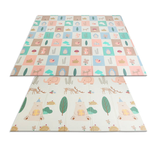 5.9x6.5FT Foldable Baby Play Mat Extra Large Waterproof Activity Playmat For Floor With Carrying Bag Reversible Foam Baby Mat For Babies Toddlers Infa