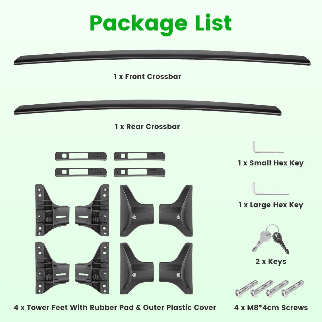Roof Rack Cross Bars for Toyota RAV4 2019-2025 Flush Rails