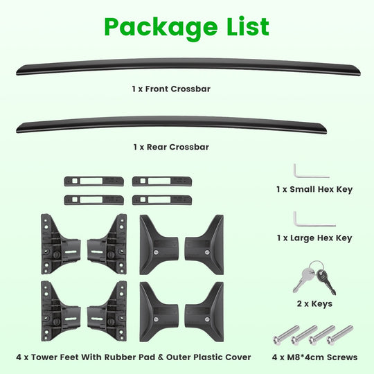Roof Rack Cross Bars for Toyota RAV4 2019-2025 Flush Rails