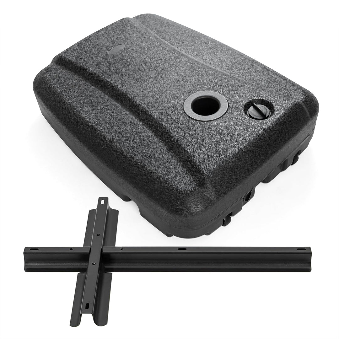 220 LBS Cantilever Patio Umbrella Base Stand with Wheels Fillable offset Umbrella Stand-Black