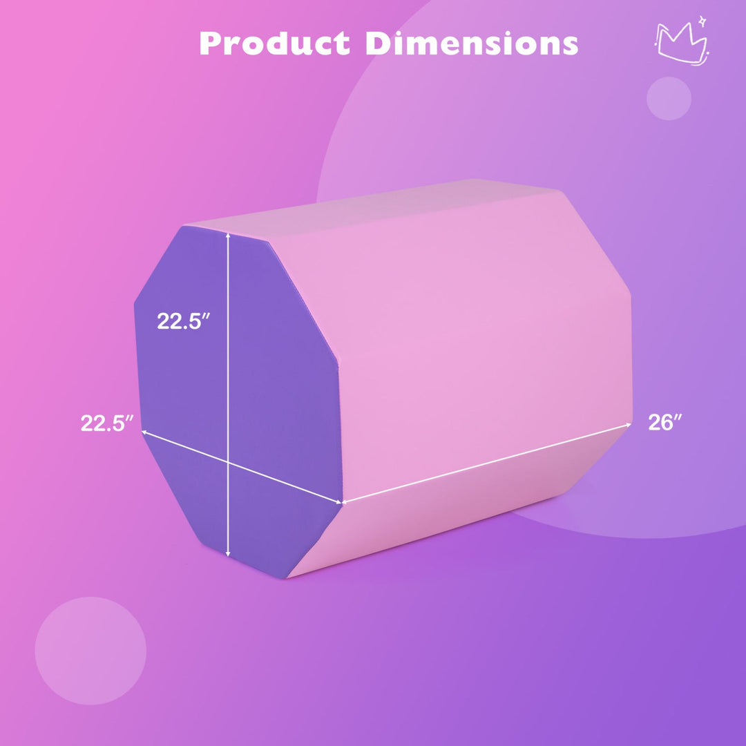 22.5" x 26" Octagon Tumbling Mat with Zippered Cover and Thick Foam Filling-Pink