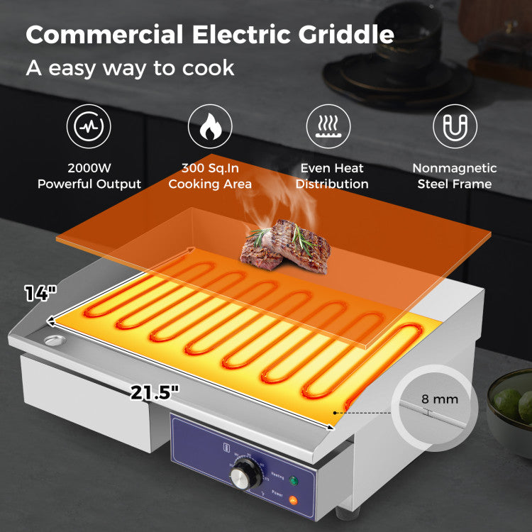 Electric Griddle Commercial Countertop Grill
