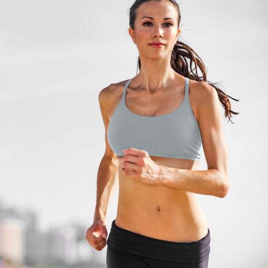 Women Strap Sport Bras Padded StrappyÊCrop Square Neck Low Impact Bras SexyÊFitnessÊTank Tops with Removable Pads Flat Straps for Gym Yoga Workout Run