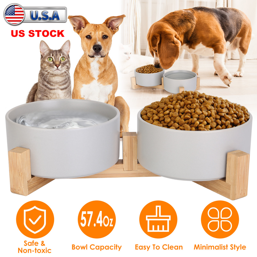 GBruno Double 28.7Oz Ceramic Pet Bowls