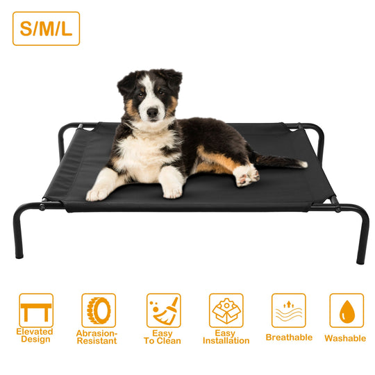 Elevated Pet Bed Dogs Cot Dogs Cats Cool Bed S/M/L Heavy-Duty Breathable Washable Indoor Outdoor Use