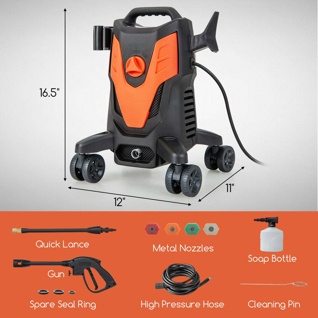 2400 PSI Electric Pressure Washer with 4 Universal Wheels
