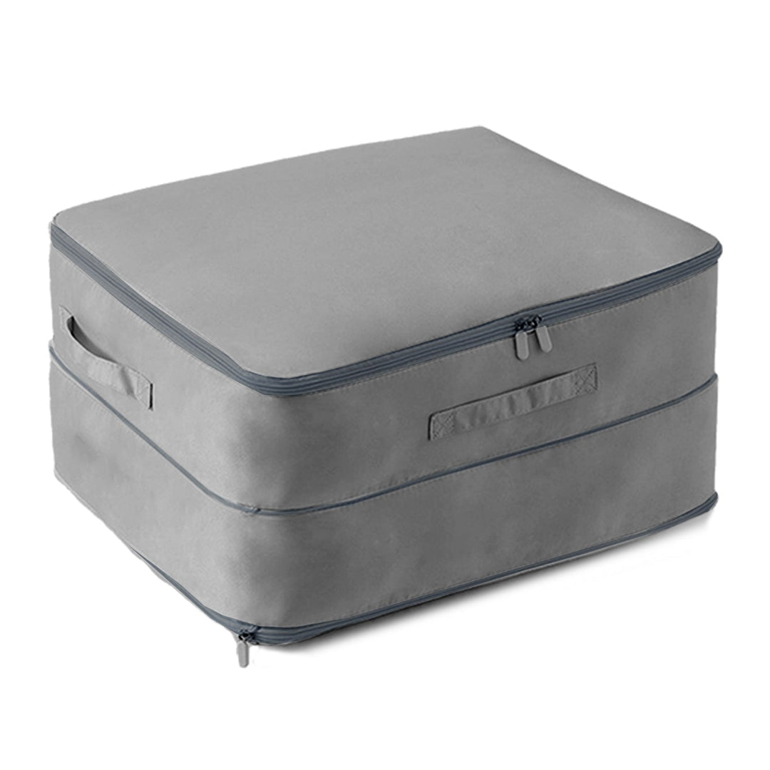 Large Foldable Storage Bag For Comforter Quilt Blanket Clothes Pillows Beddings Self Compression Organizer For Duvet Closet Storage Containers With Du