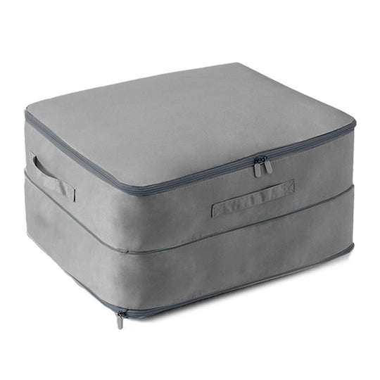 Large Foldable Storage Bag For Comforter Quilt Blanket Clothes Pillows Beddings Self Compression Organizer For Duvet Closet Storage Containers With Du