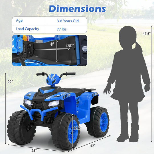 24V Kids Ride-On Electric ATV with Wireless Connection for Toddlers 3-8 Years Old