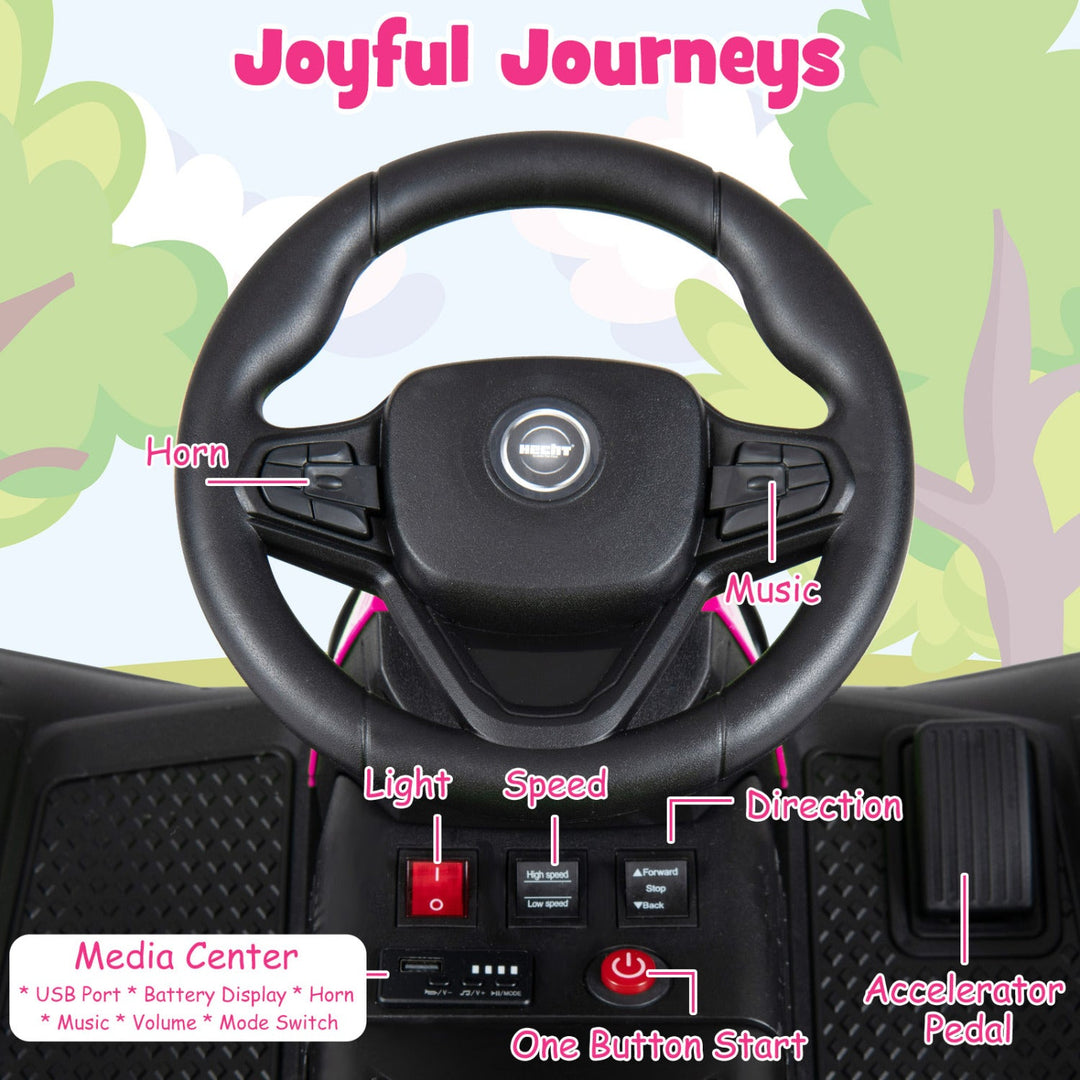 24V Ride on Tractor with Detachable Trailer and Music for Boys Girls
